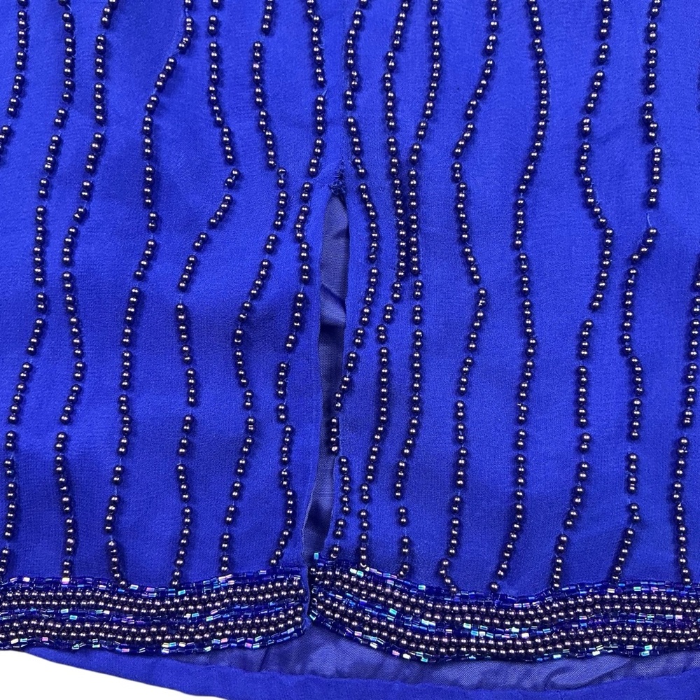 Vintage 90s Alyce Designs purple beaded 100% silk cocktail dress size small - Picture 10 of 10